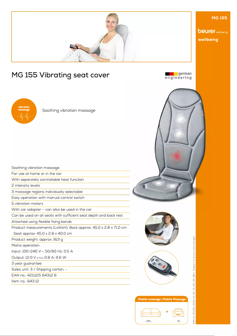 First page image of the manual for MG 155