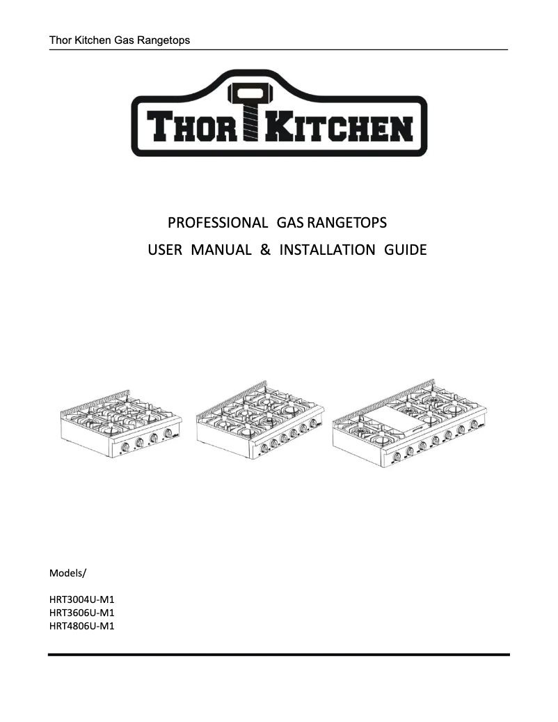 Page 1 of the manual User Manual Thor TRH3006