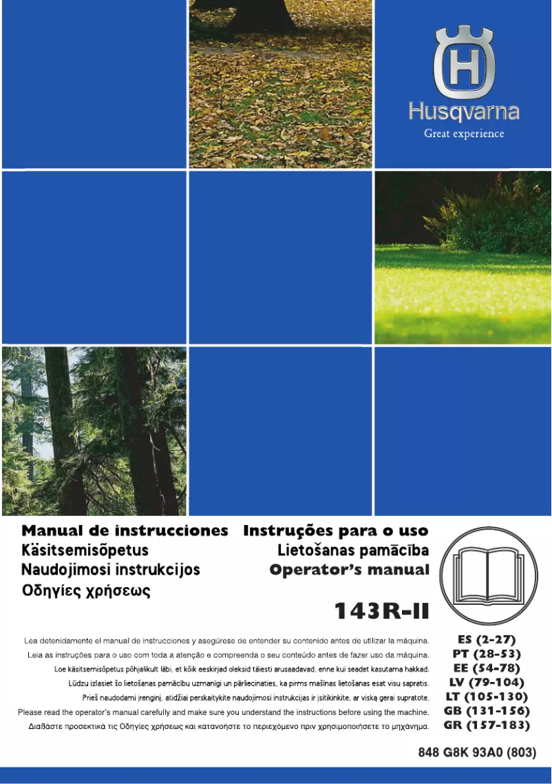 Page 1 of the manual User Manual Husqvarna 143R-II