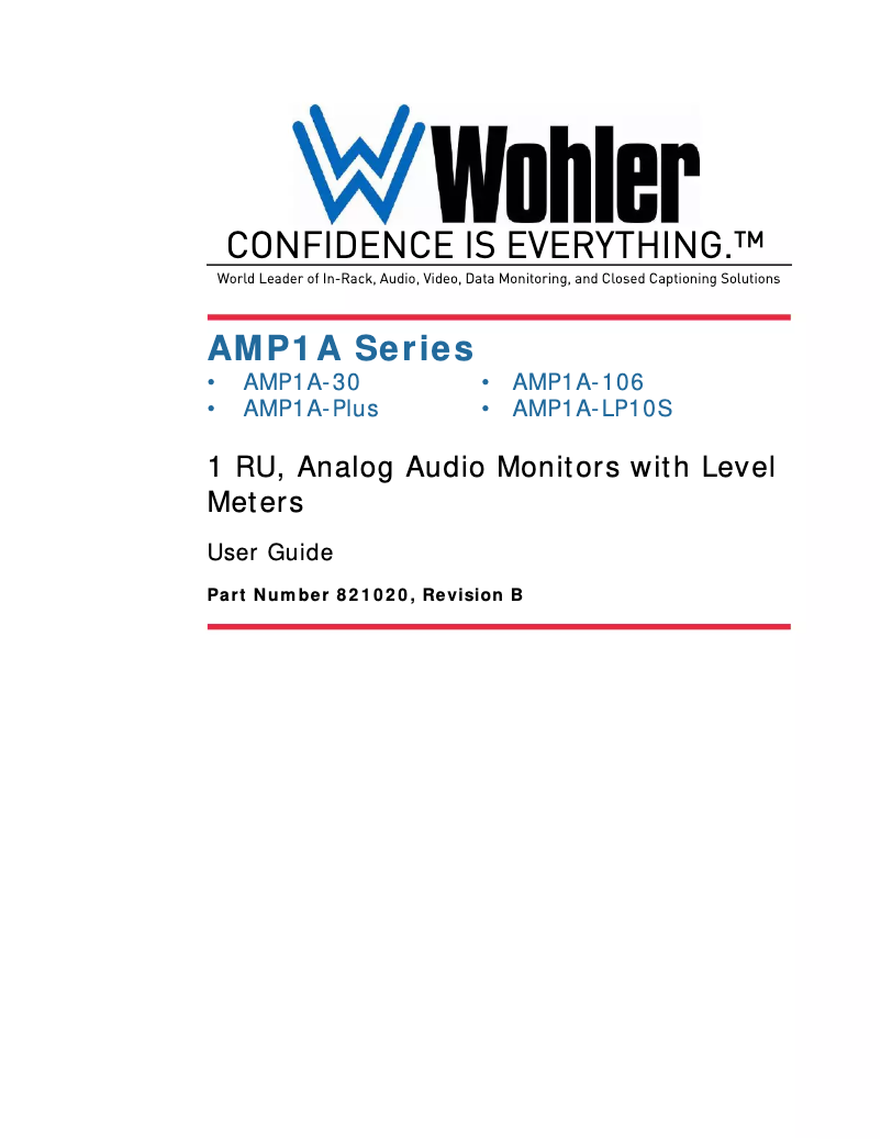 Page 1 of the manual User Manual Wohler AMP1A-PLUS