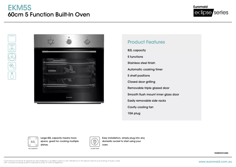 First page image of the manual for EKM5S