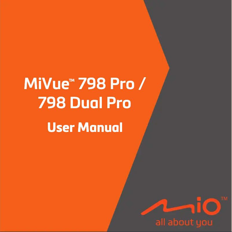 First page image of the manual for MiVue 798 Dual Pro