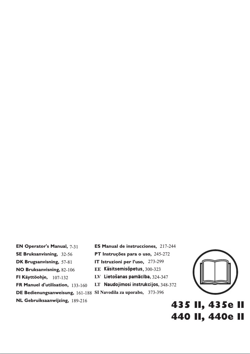 First page image of the manual for 435e II