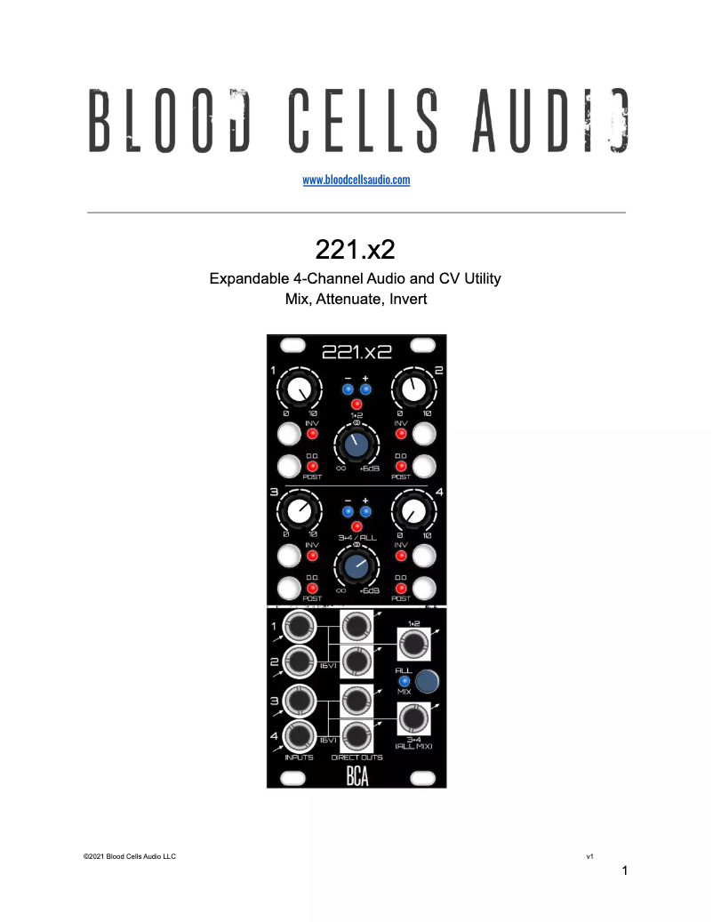 Page 1 of the manual User Manual Blood Cells Audio 221.x2