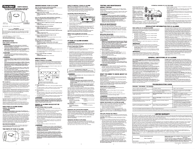 First page image of the manual for CO605