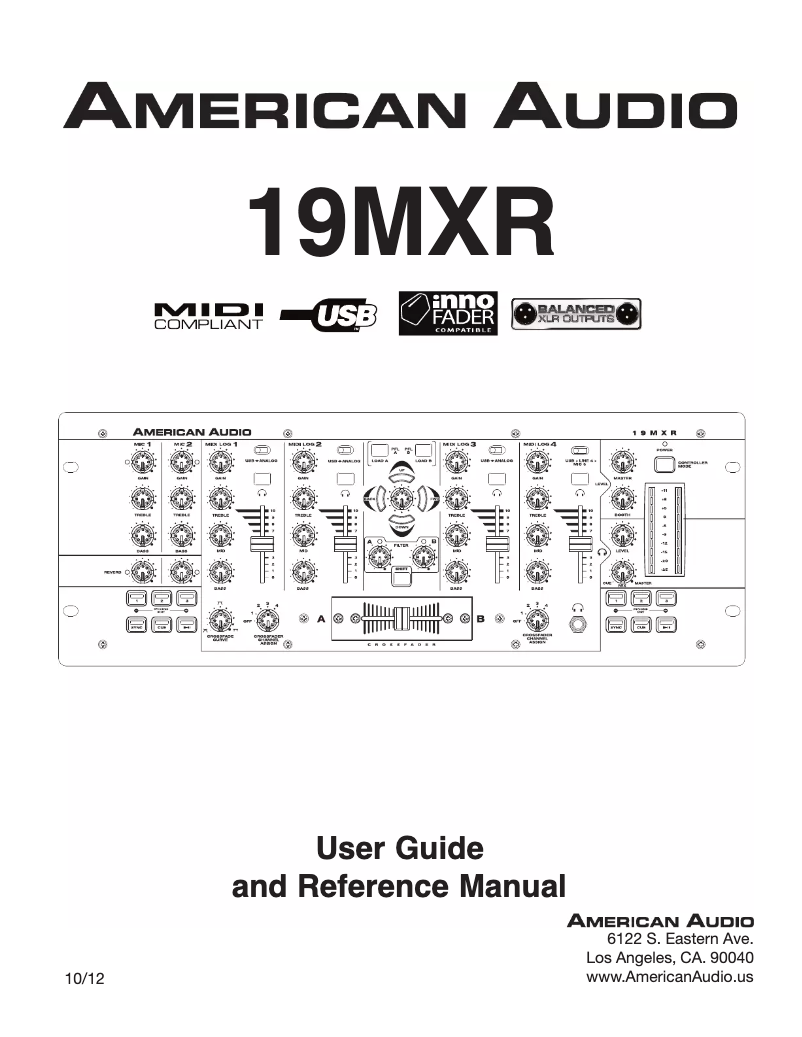 Page 1 de la notice Manuel utilisateur American Audio 19MXR