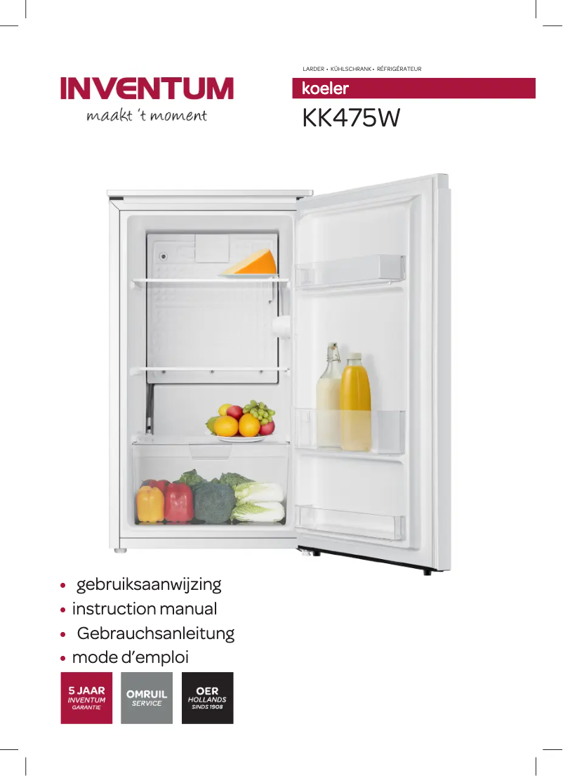 First page image of the manual for KK475W