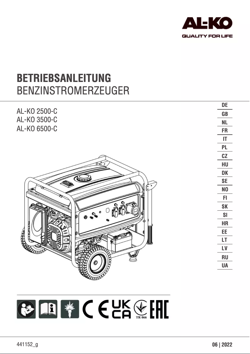 First page image of the manual for 6500-C