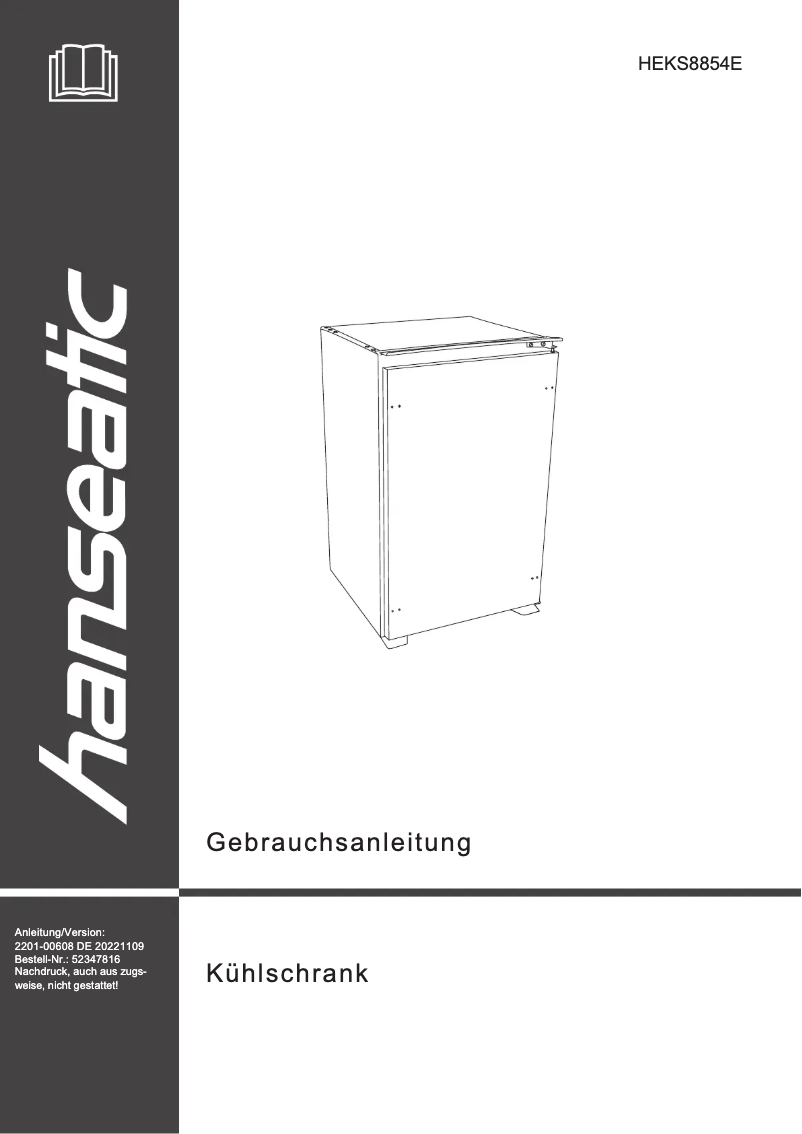 First page image of the manual for HEKS8854E
