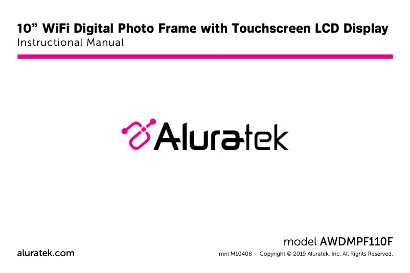 Page 1 of the manual User Manual Aluratek AWDMPF110F