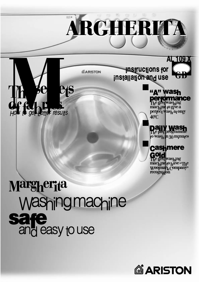 Page 1 of the manual User Manual Hotpoint Ariston Al 109 x