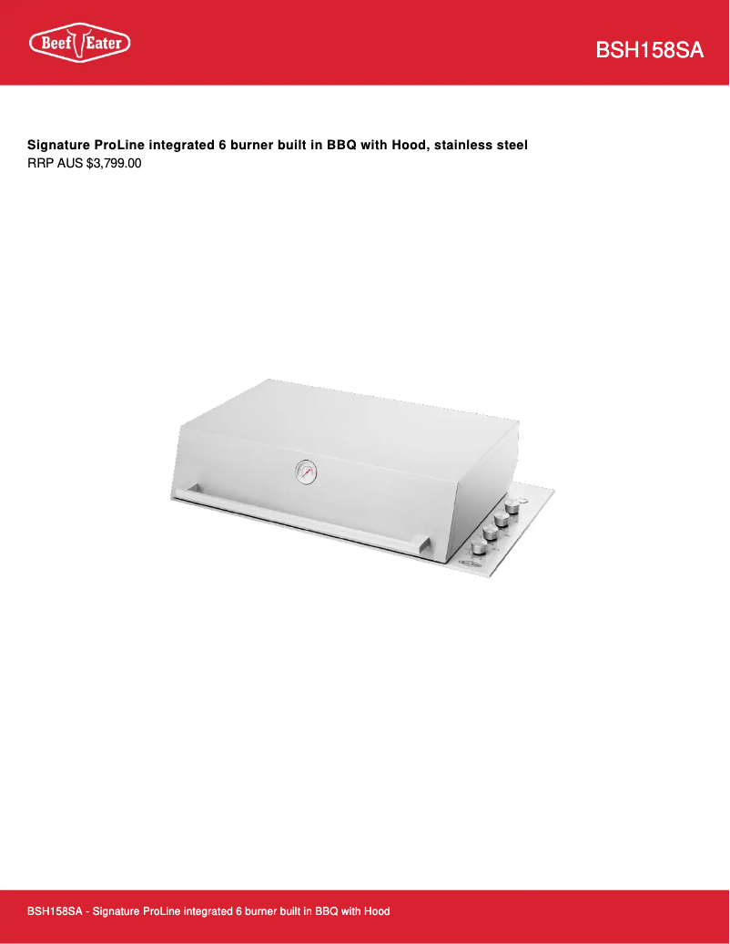 First page image of the manual for Signature Proline BSH158SA