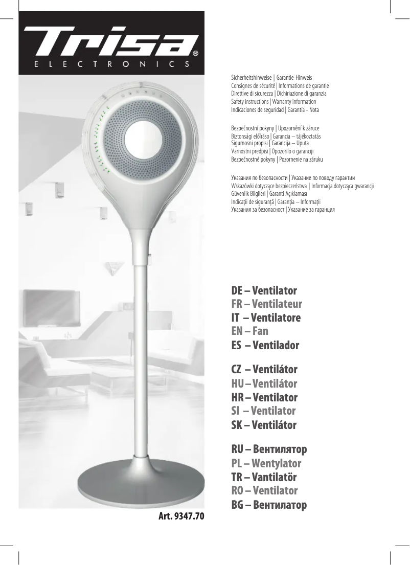 Page 1 of the manual User Manual Trisa Power Fan 360