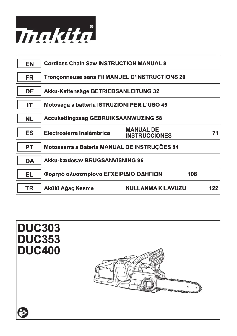First page image of the manual for DUC353Z
