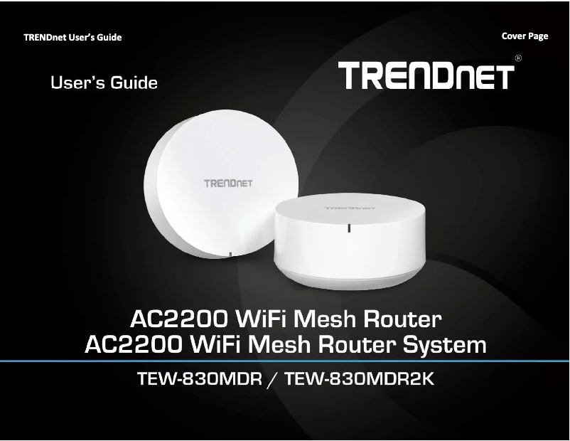 Page 1 of the manual User Manual TRENDnet TEW-830MDR