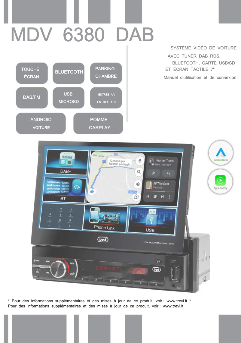Page 1 de la notice Manuel utilisateur Trevi MDV 6380 DAB