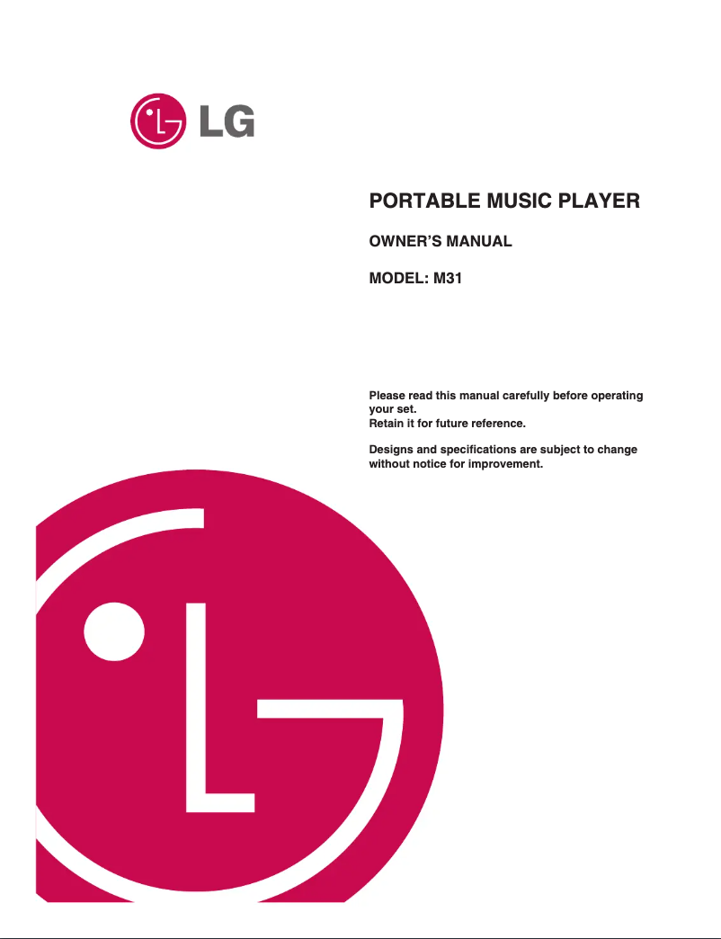 Page 1 of the manual User Manual LG M31REE2G