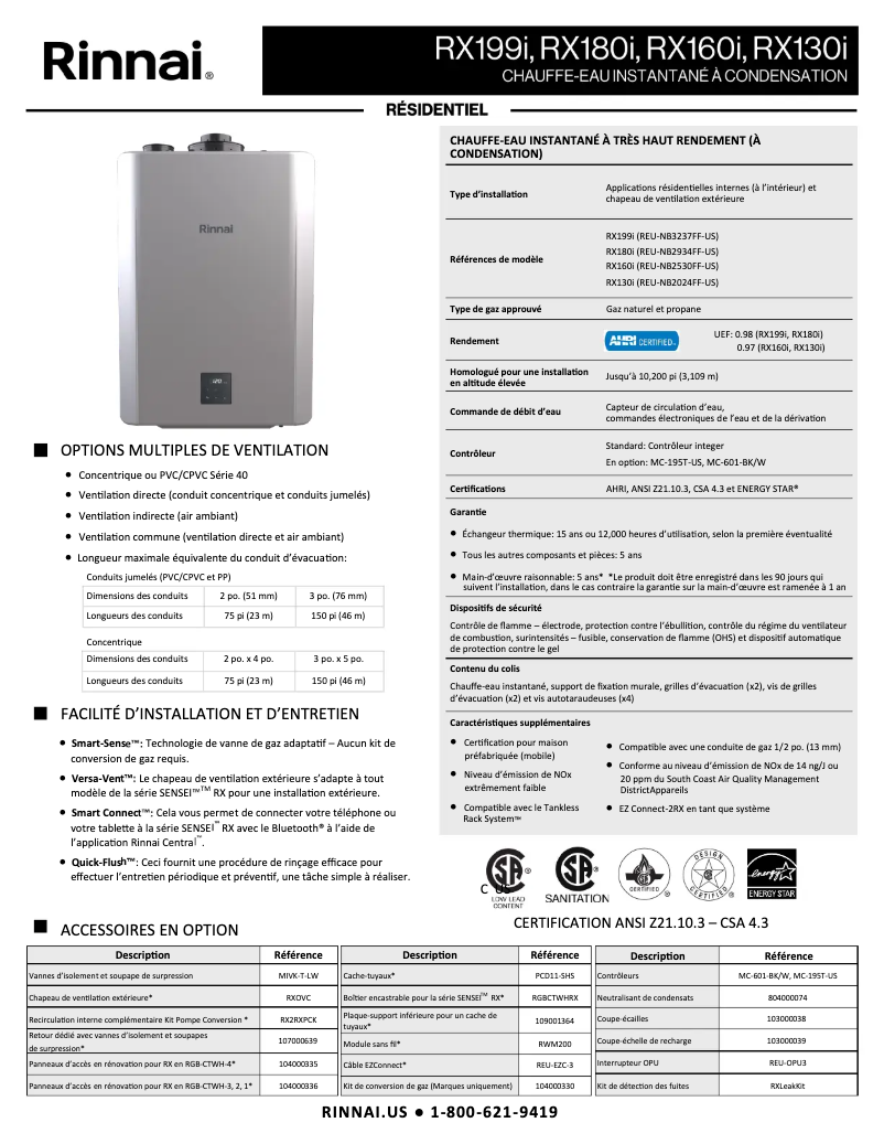 First page image of the manual for RX180iN