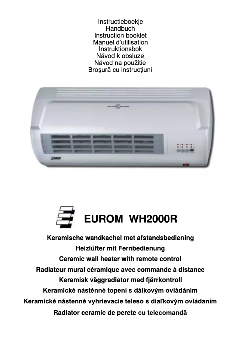 First page image of the manual for WH2000R