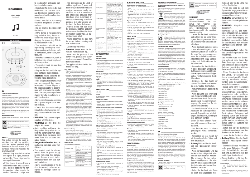 Page 1 of the manual User Manual Grundig SCC 400