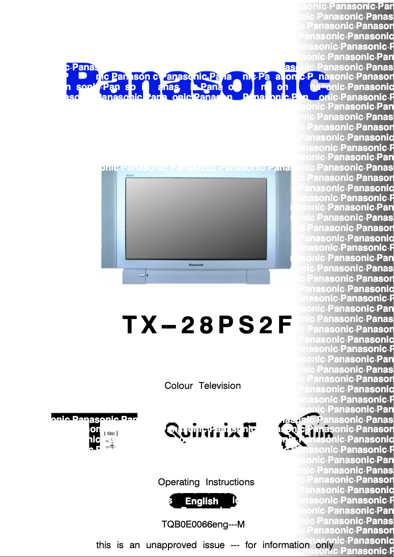 First page image of the manual for TX-28PS2F