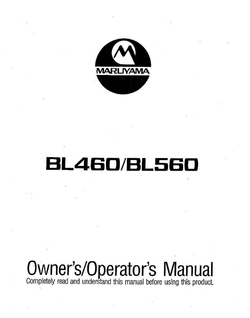 First page image of the manual for BL560
