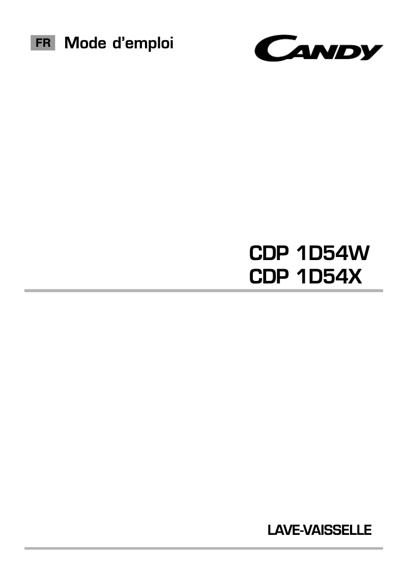 First page image of the manual for CDP 1D54W-47