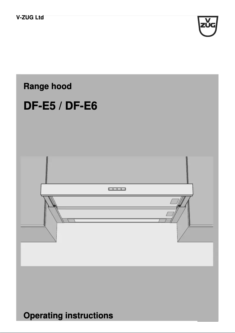 Page 1 of the manual User Manual V-Zug DF-E6