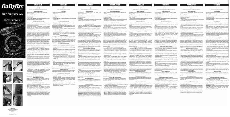 Page 1 of the manual User Manual BaByliss AS531E