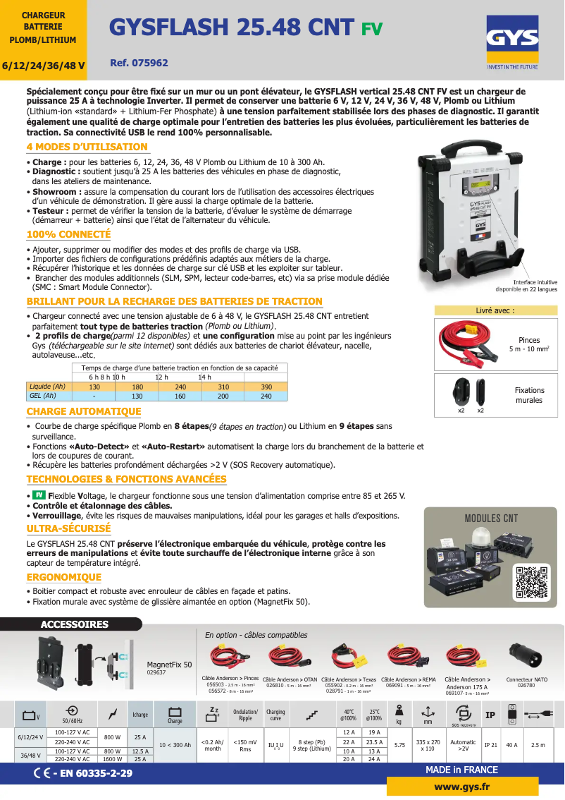 First page image of the manual for Gysflash 25.48 CNT FV
