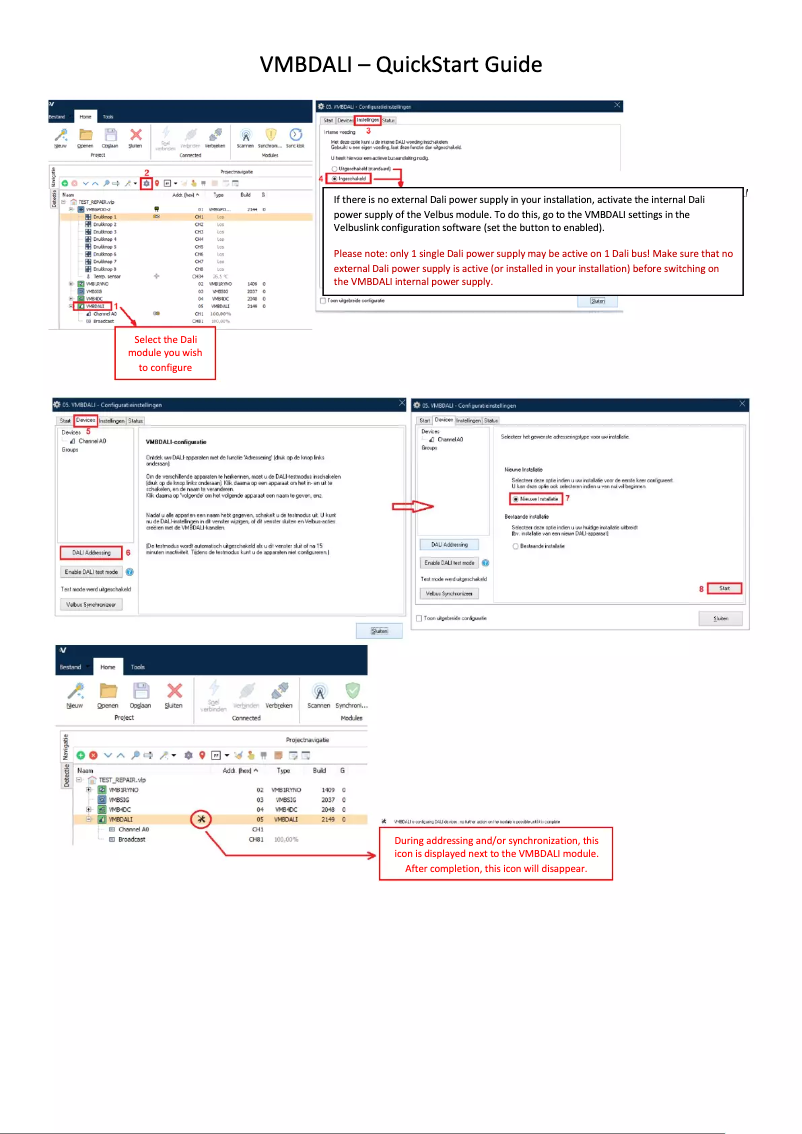 Page 1 of the manual User Manual Velbus VMBDALI-20