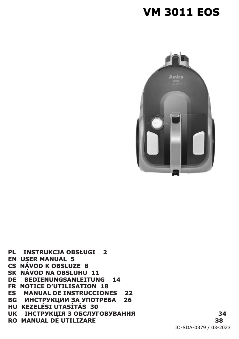 Page 1 of the manual User Manual Amica VM 3011 EOS