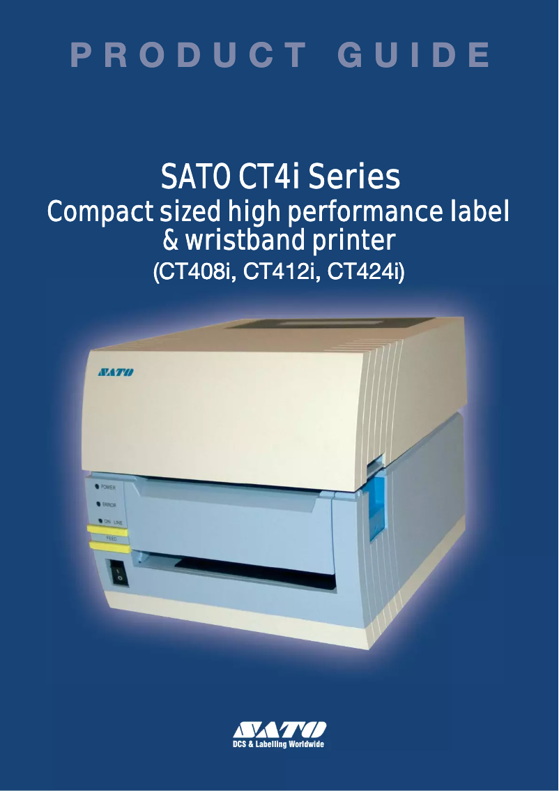 Page 1 of the manual User Manual SATO CT412IDT