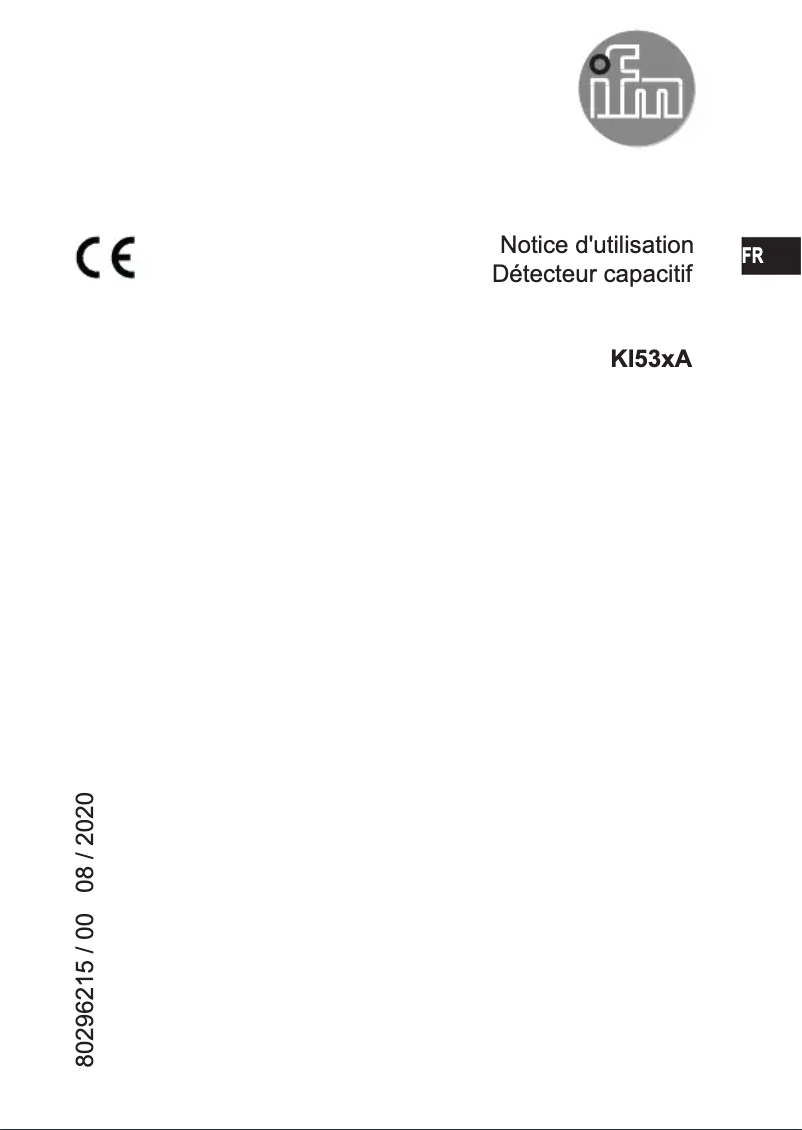 Page 1 of the manual User Manual IFM KI530A