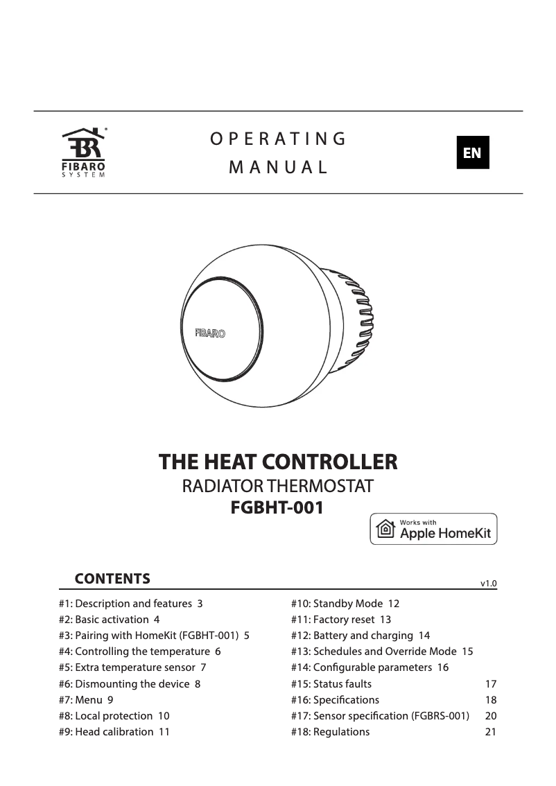 Page 1 of the manual User Manual Fibaro FGBHT-001
