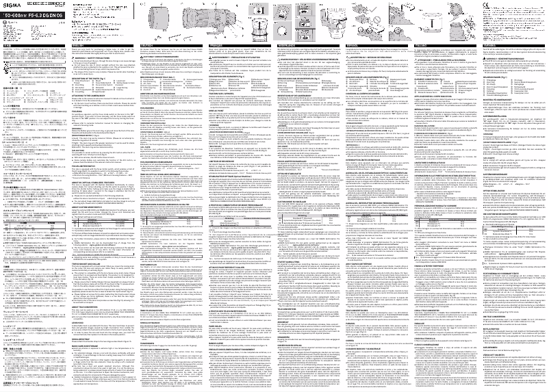 First page image of the manual for 150-600mm F5-6.3 DG DN OS