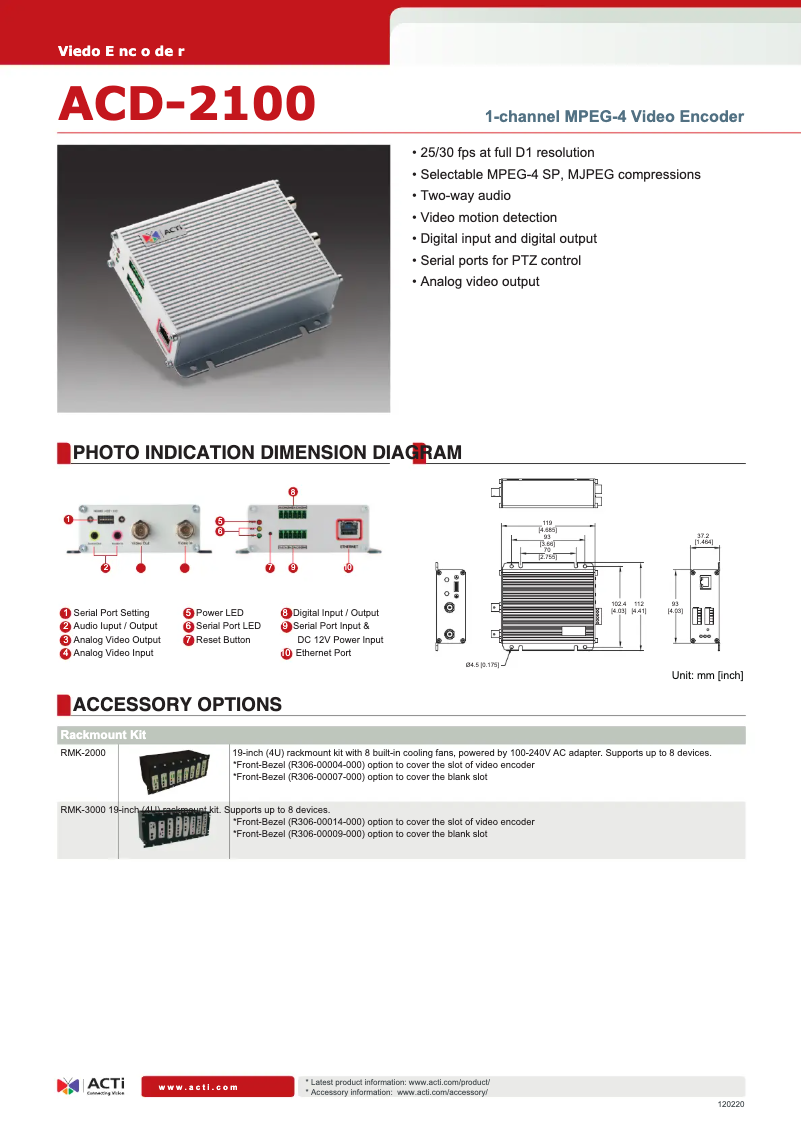 First page image of the manual for ACD-2100