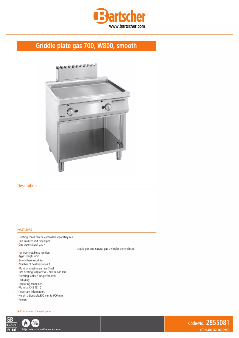 First page image of the manual for 2855081