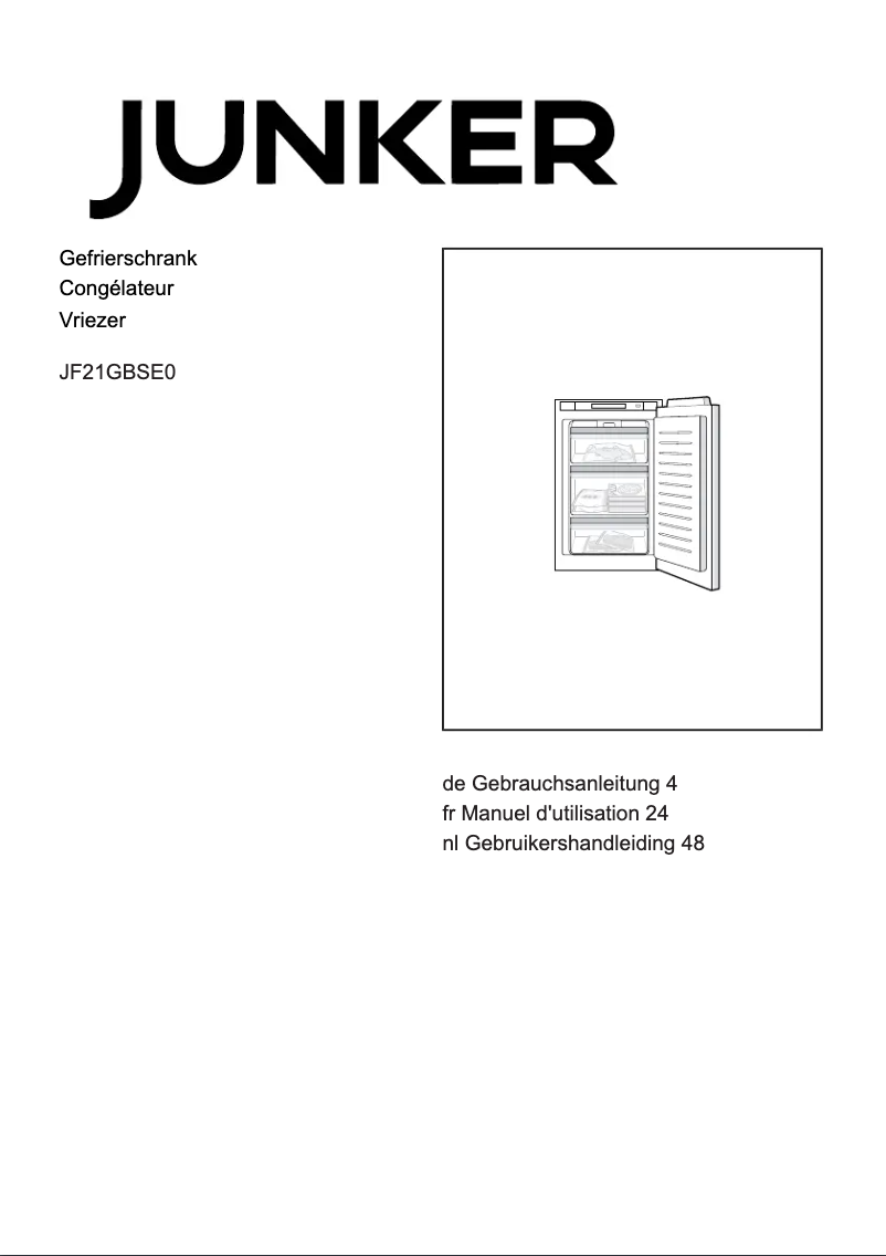 Page 1 of the manual User Manual Junker JF21GBSE0