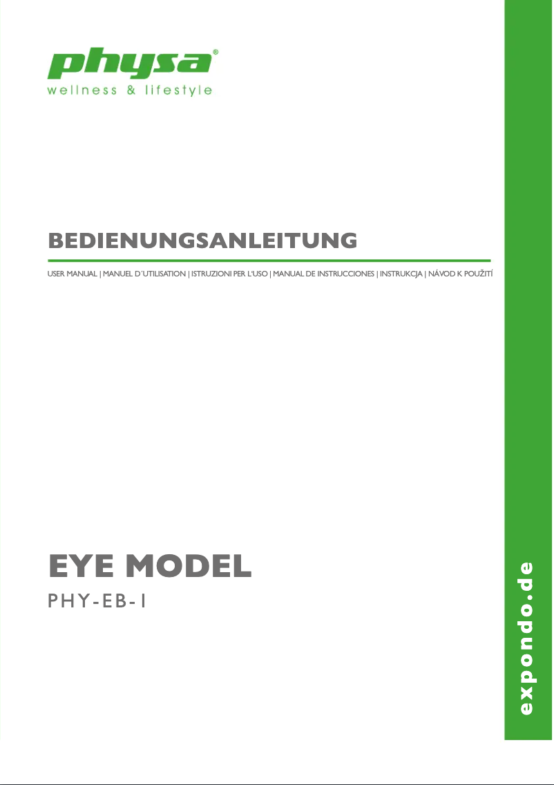 Page 1 of the manual User Manual Physa PHY-EB-1