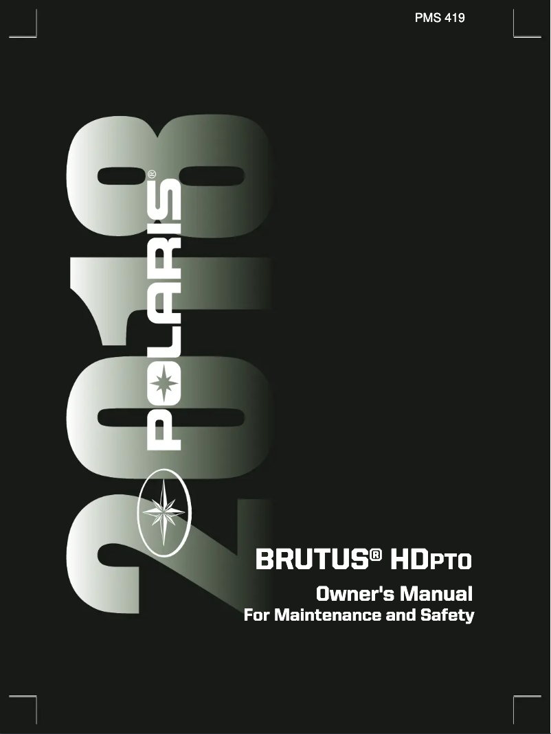 Page 1 of the manual User Manual Polaris Brutus HD PTO (2018)