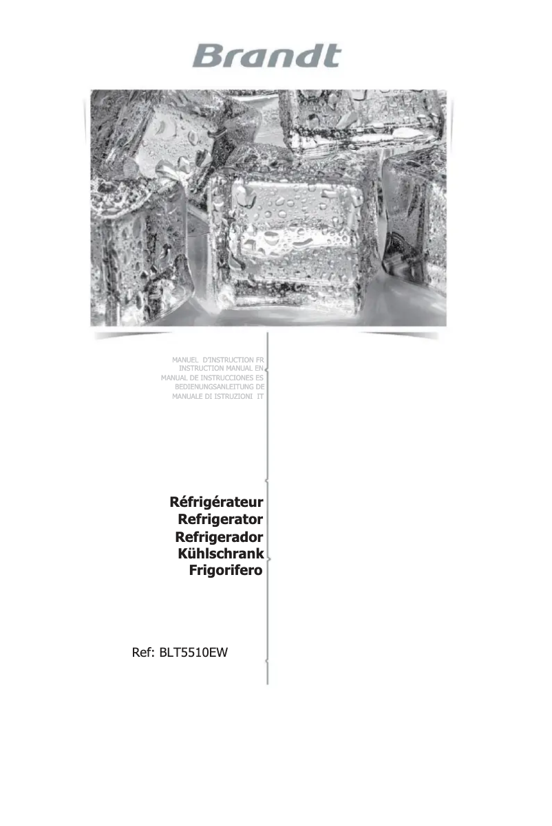 Page 1 of the manual User Manual Brandt BLT5510EW