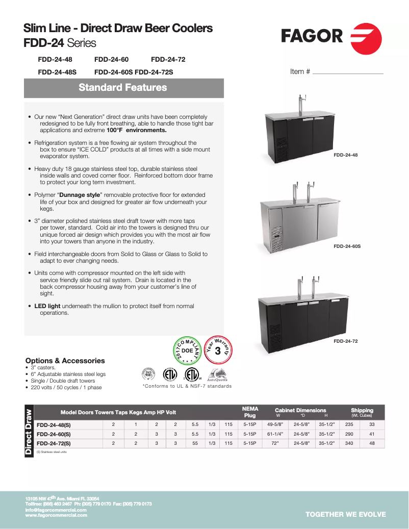Page 1 of the manual Technical Sheet Fagor FDD-24