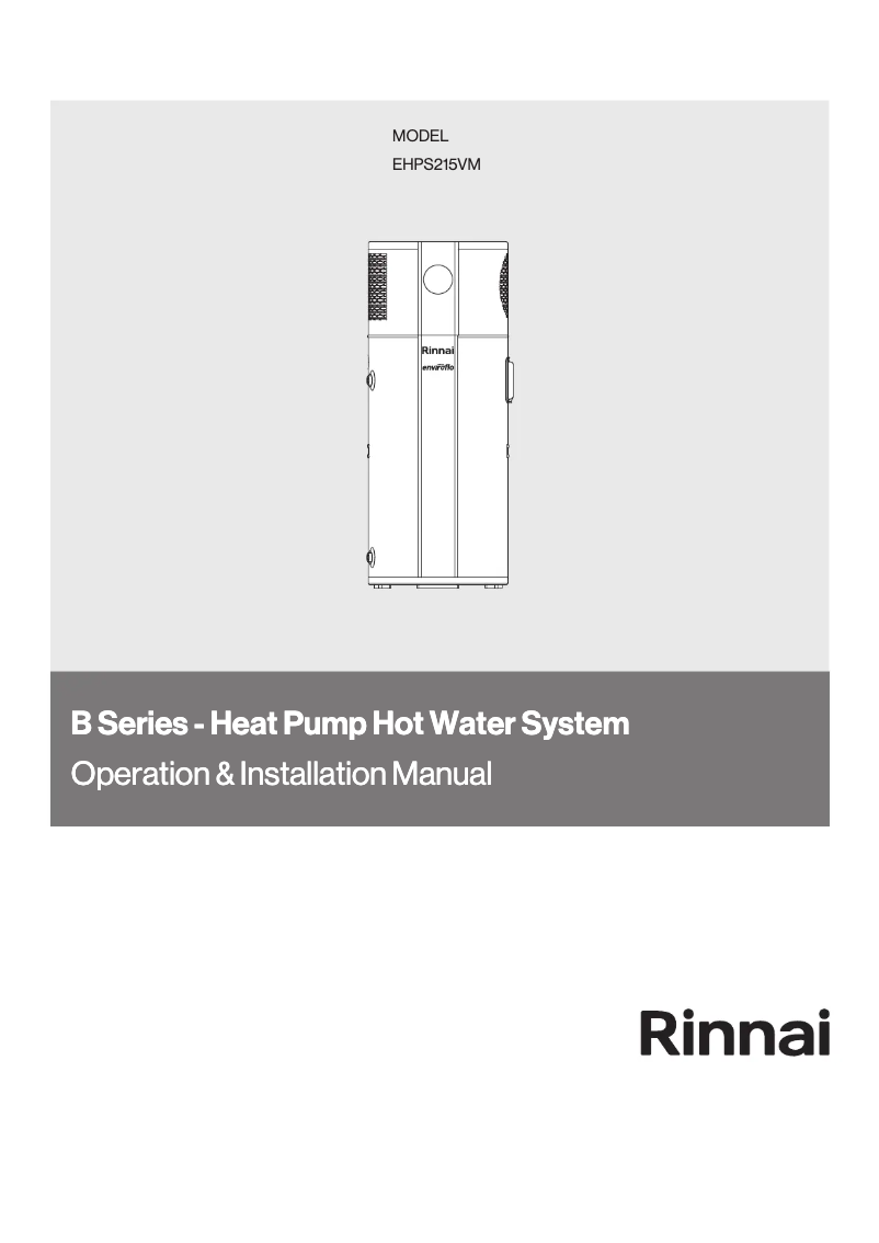 Page 1 of the manual User Manual Rinnai EHPS215VM
