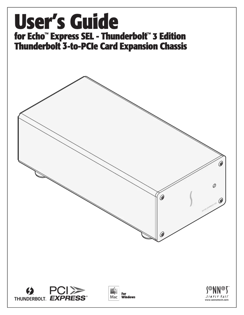 Page 1 of the manual User Manual Sonnet Echo Express SEL