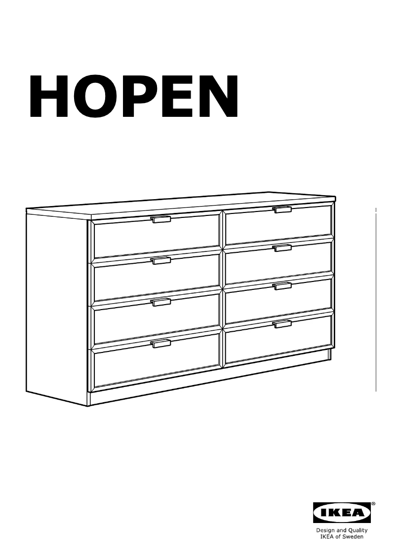 First page image of the manual for HOPEN (8 drawers)