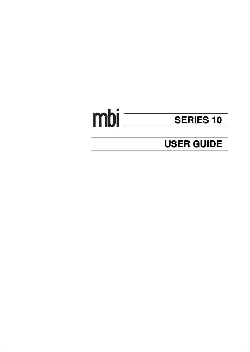 Page 1 of the manual User Manual Soundcraft Series 10