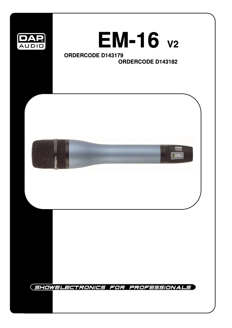 First page image of the manual for EM-16