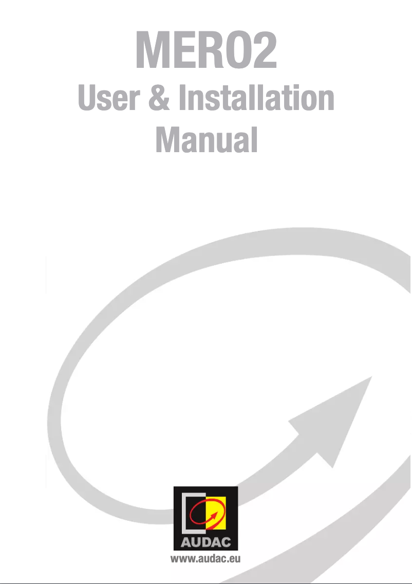 Page 1 of the manual User Manual Audac MERO2