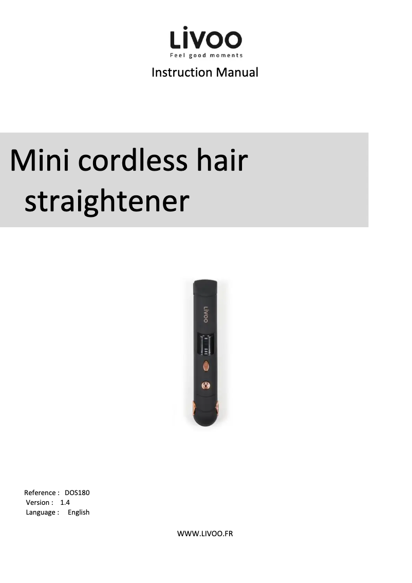 Page 1 of the manual User Manual Livoo DOS180